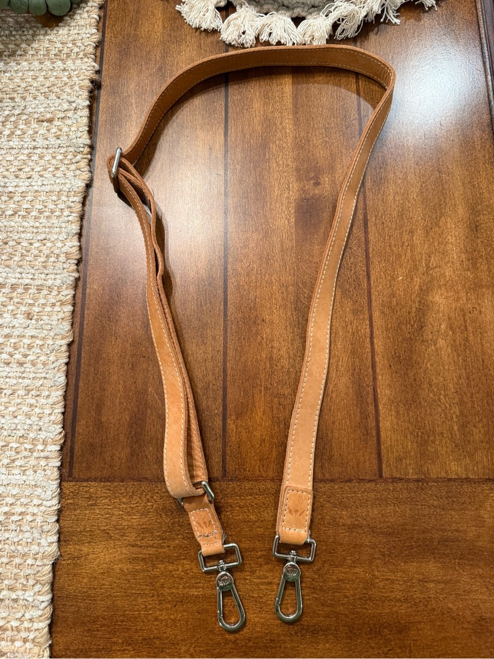 Consuela Tan Leather Strap Replacement with Silver Clips